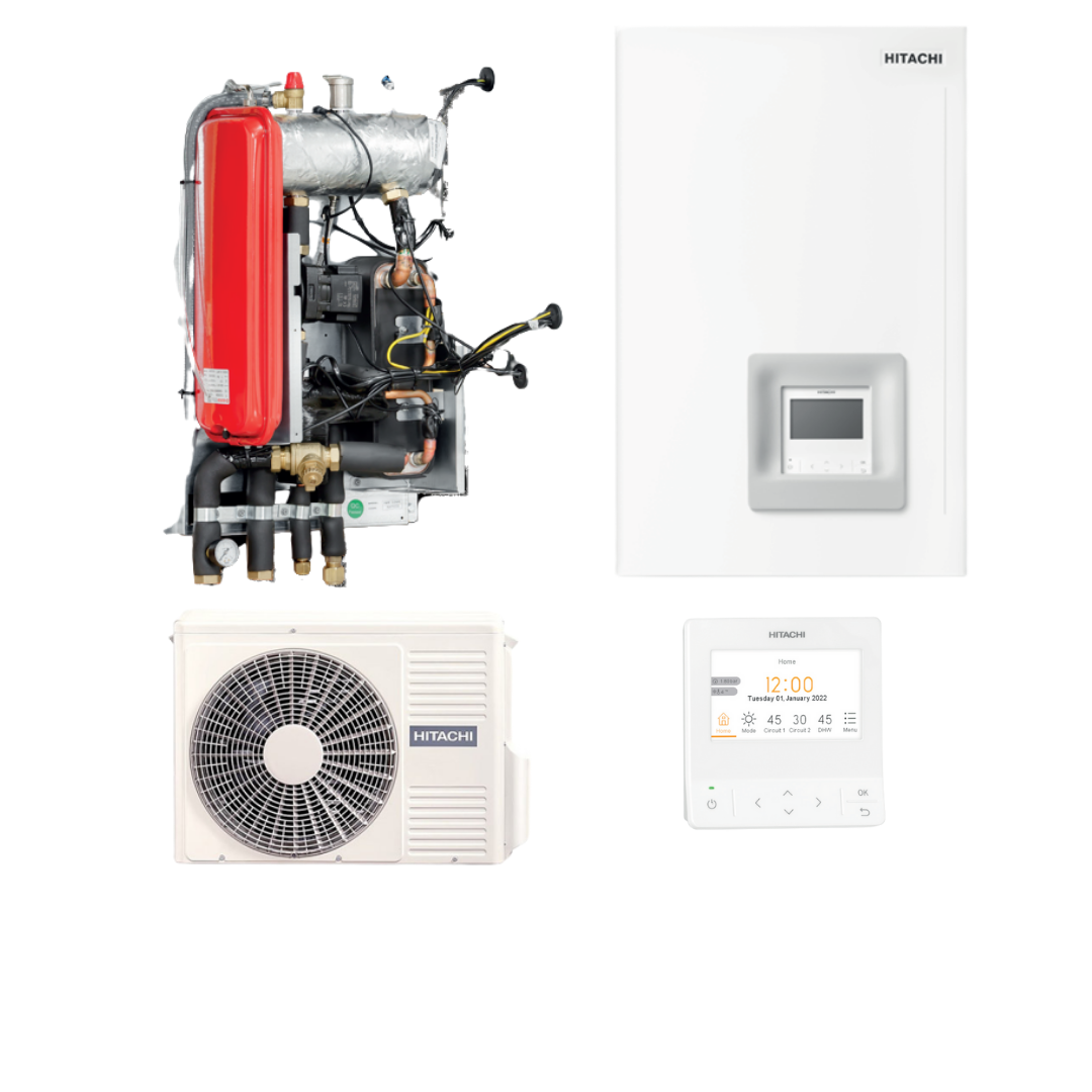 Pompa de caldura Aer-Apa Hitachi Yutaki S, putere de 20 kW, lichid R410A, alimentare trifazata, clasa A++