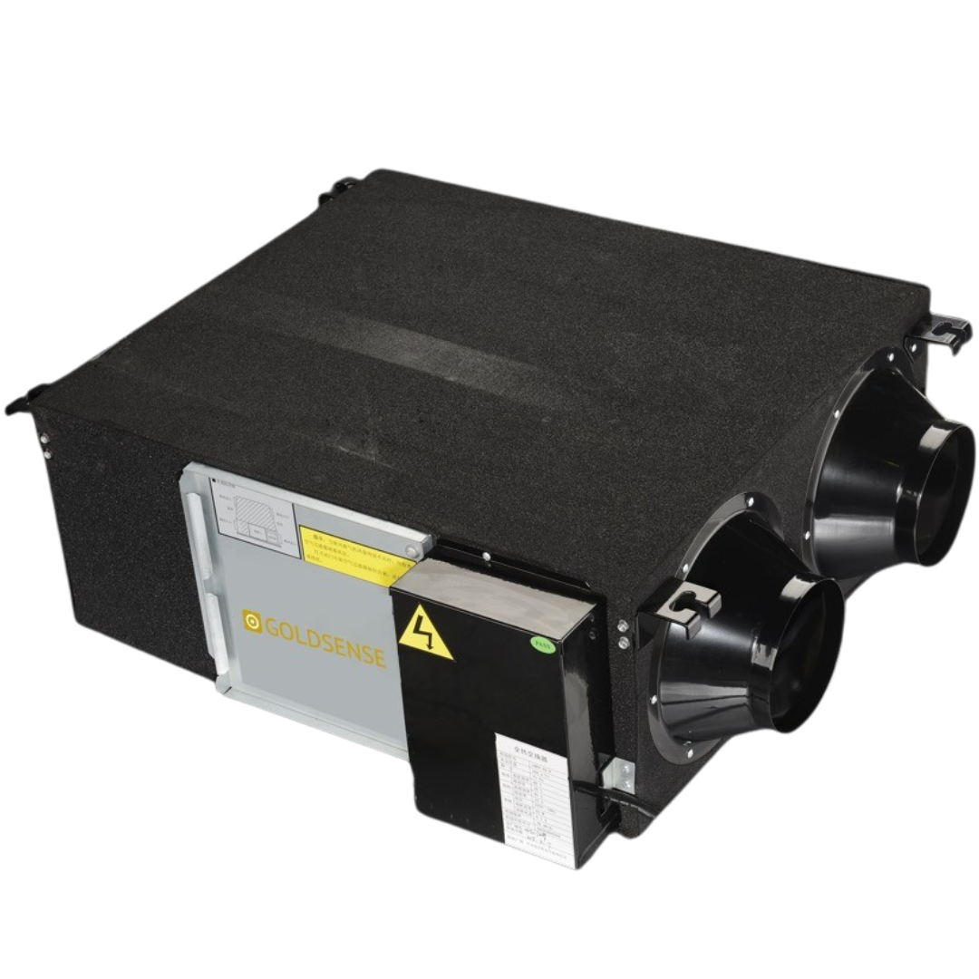 Recuperator de caldura Goldsense, recuperare de 500 m3/h, presiune 80PA, mod functionare evacuare, aport aer proaspat, bypass control facil - imagine 2